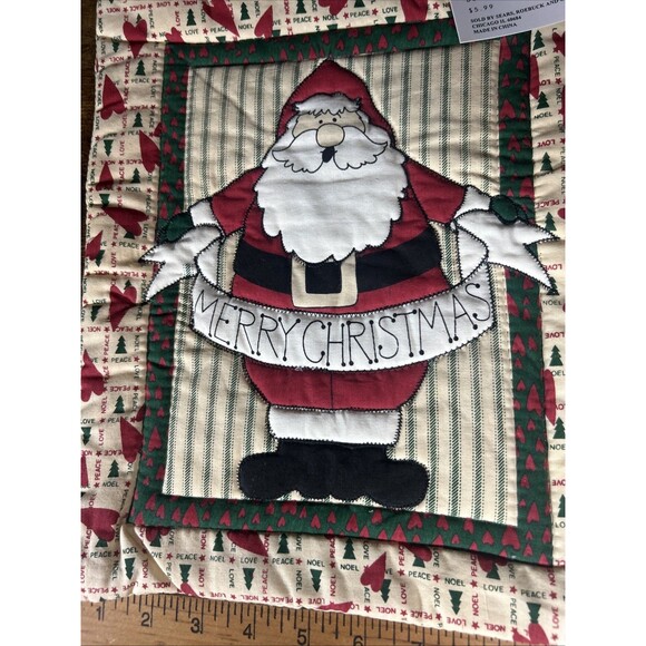 Sears Christmas Kitchen Cooking Santa QUILTED Fabric WALL HANGINGS Lot of 2 NOS - Picture 11 of 11
